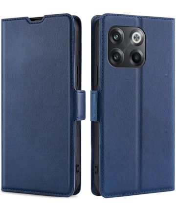 OnePlus 10T Hoesje Wallet Book Case Kunstleer Blauw Hoesjes