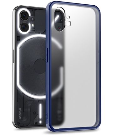 Nothing Phone (1) Hoesje Armor Back Cover Transparant Blauw Hoesjes