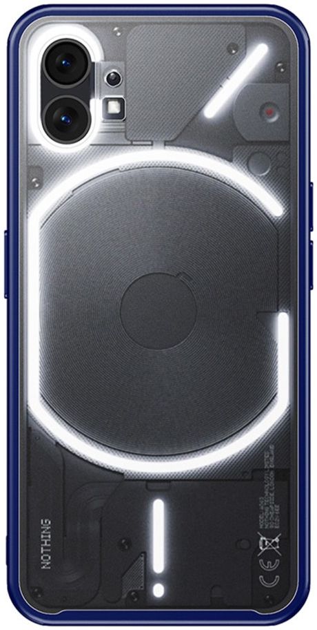 Nothing Phone (1) Hoesje Armor Back Cover Transparant Blauw afbeelding 2
