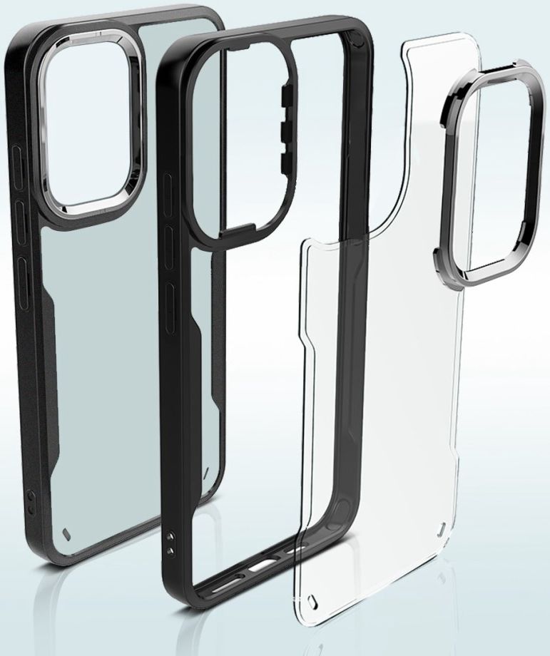 Samsung Galaxy A52 / A52S Hoesje Back Cover Transparant Zwart afbeelding 2