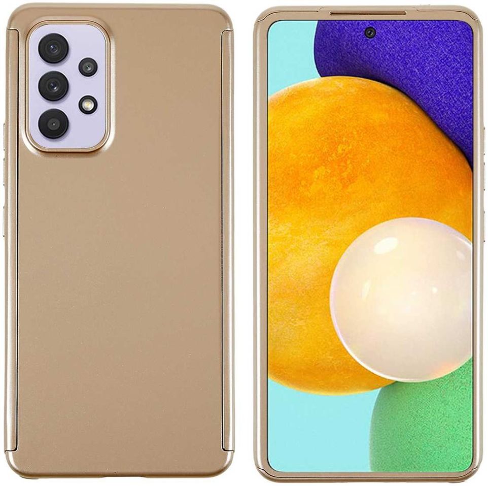 Samsung Galaxy A52 / A52S Hoesje Back Cover Goud + Tempered Glass afbeelding 2