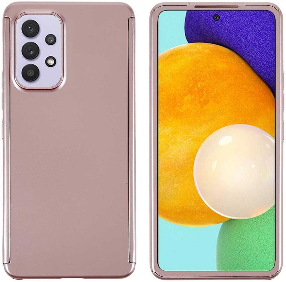 Samsung Galaxy A52 / A52S Hoesje Back Cover Roze Goud + Tempered Glass afbeelding 2