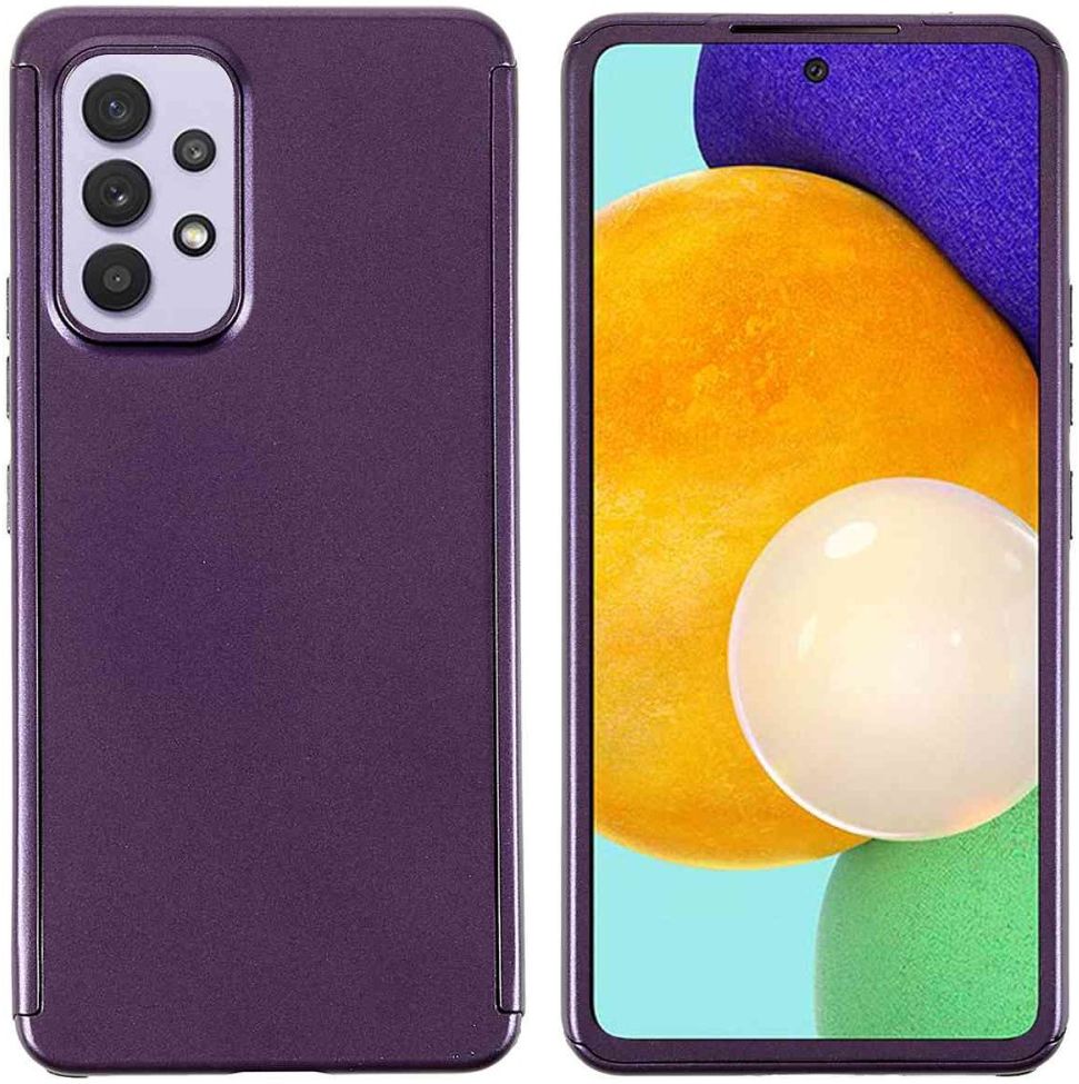 Samsung Galaxy A52 / A52S Hoesje Back Cover Paars + Tempered Glass afbeelding 2