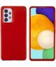 Samsung Galaxy A52 / A52S Hoesje Back Cover Rood + Tempered Glass