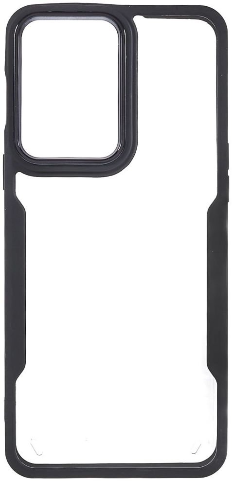 OnePlus Nord 2T Hoesje Hybride Back Cover Transparant/Zwart afbeelding 1