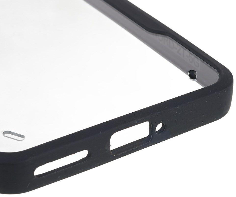 OnePlus Nord 2T Hoesje Hybride Back Cover Transparant/Zwart afbeelding 5