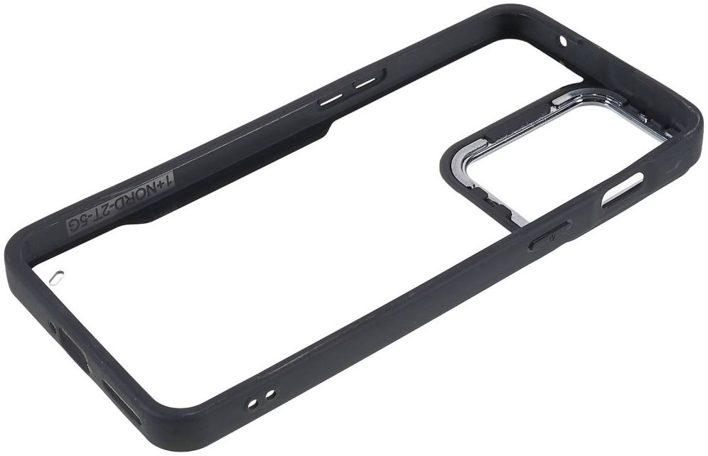 OnePlus Nord 2T Hoesje Hybride Back Cover Transparant/Zwart afbeelding 7