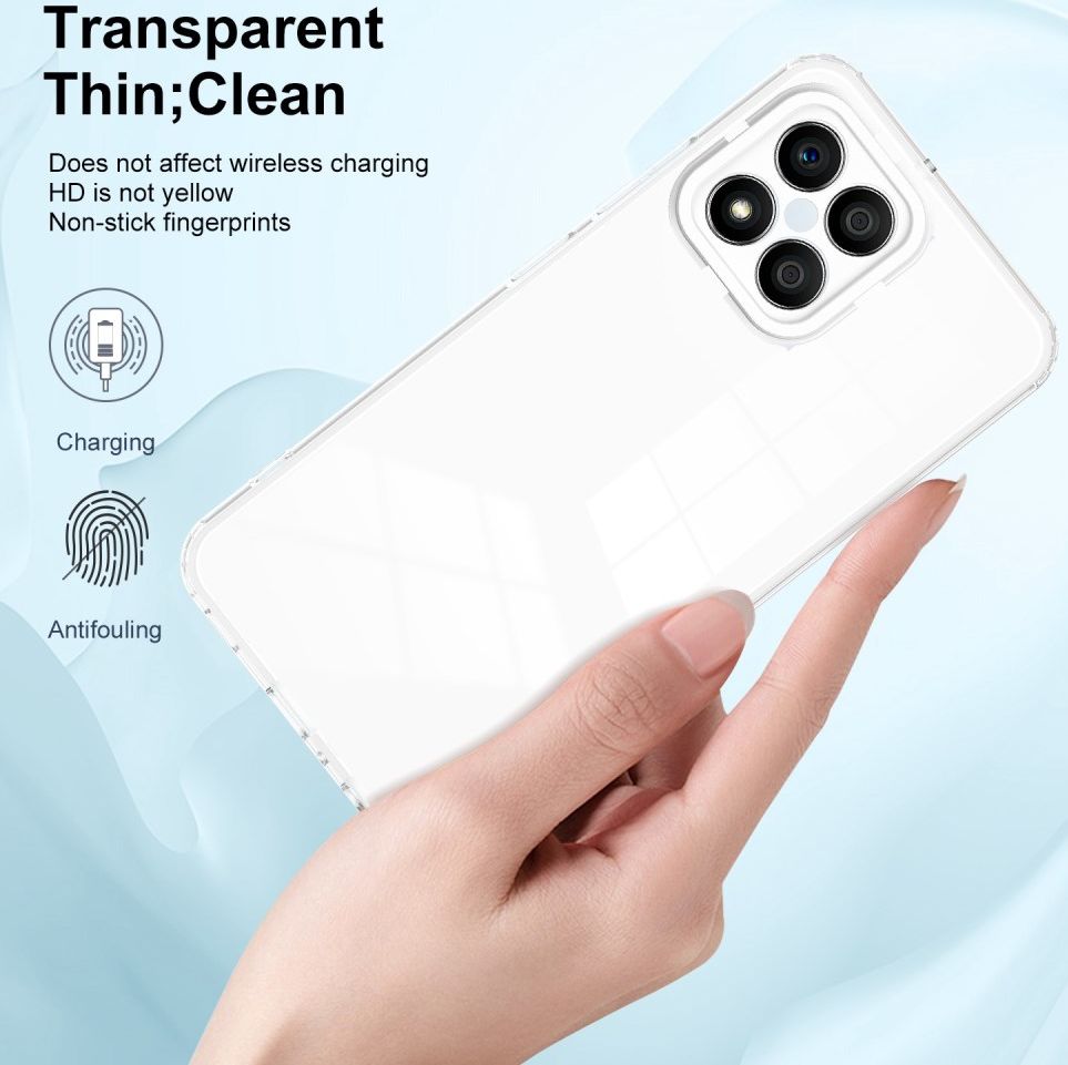 Honor X8 Hoesje Schokbestendig Back Cover Transparant Wit afbeelding 5