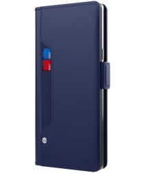 Samsung Galaxy A52 / A52S Hoesje met Kaarthouder en Spiegel Blauw