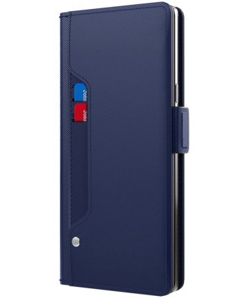 Samsung Galaxy A52 / A52S Hoesje met Kaarthouder en Spiegel Blauw Hoesjes