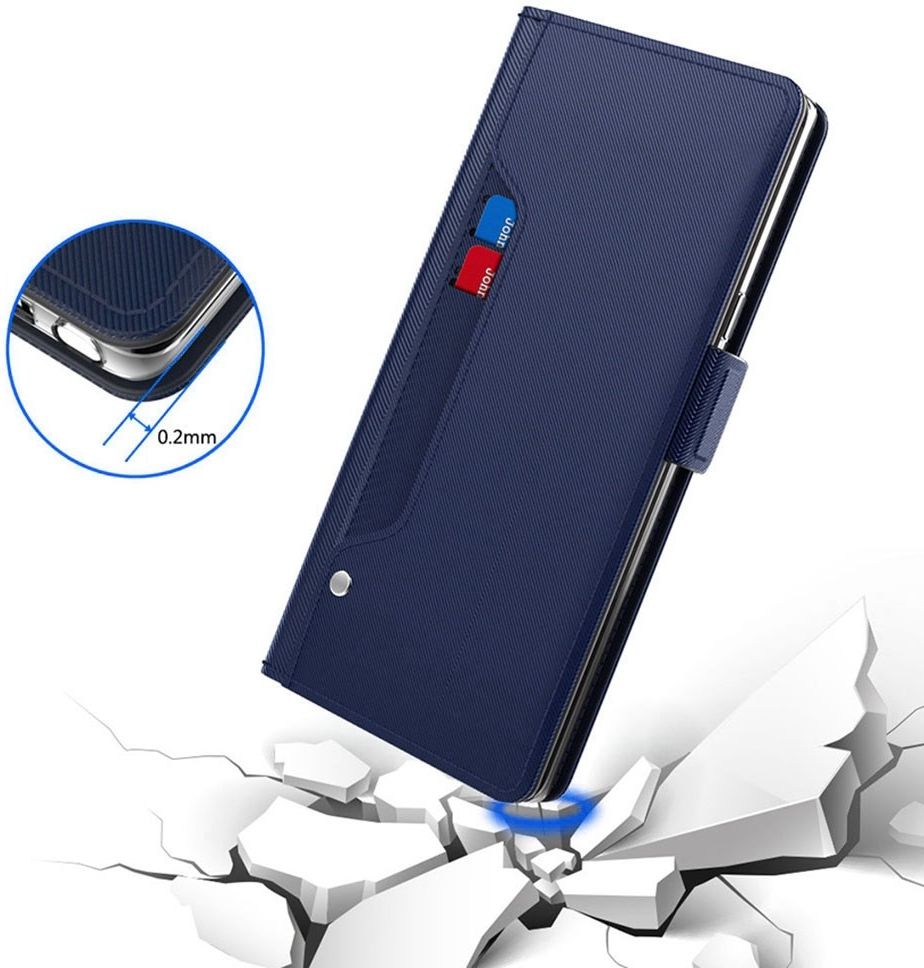 Samsung Galaxy A52 / A52S Hoesje met Kaarthouder en Spiegel Blauw afbeelding 6