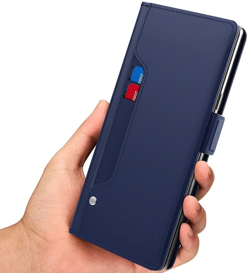 Samsung Galaxy A52 / A52S Hoesje met Kaarthouder en Spiegel Blauw afbeelding 8