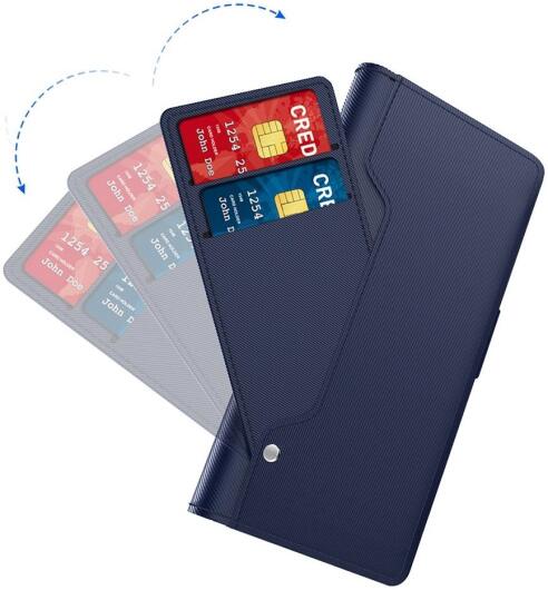 Samsung Galaxy A52 / A52S Hoesje met Kaarthouder en Spiegel Blauw afbeelding 2