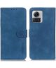 KHAZNEH Motorola Edge 30 Ultra Hoesje Retro Wallet Book Case Blauw