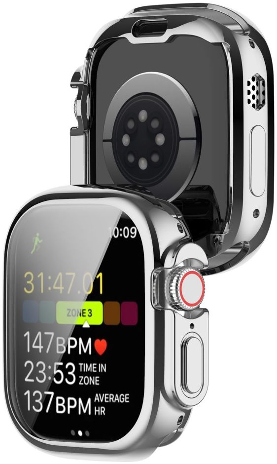 Apple Watch Ultra / Ultra 2 Hoesje - Full Protect - TPU Case - Zilver afbeelding 2