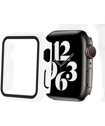 Apple Watch Ultra/Ultra 2 Hoesje - Bumper Case met Tempered Glass - Wit Cases