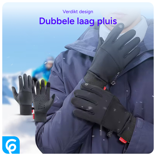 Winter Handschoenen Touchscreen Winddicht en Waterproof Grijs - Maat L afbeelding 4