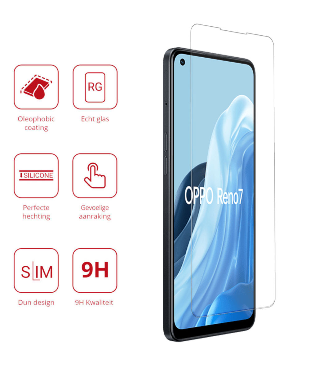 Rosso Oppo Reno 7 9H Tempered Glass Screen Protector afbeelding 2