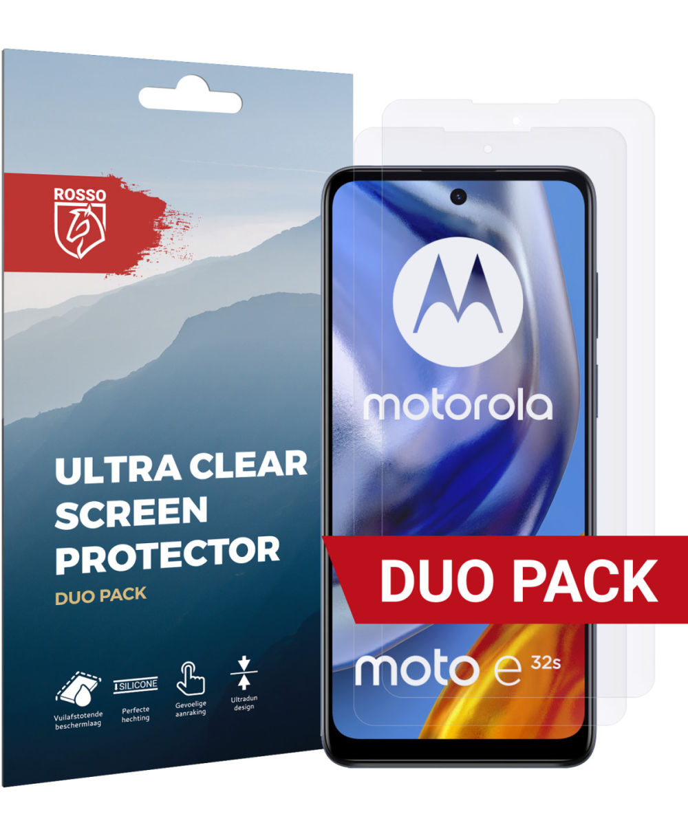 Rosso Motorola Moto E32S Ultra Clear Screen Protector Duo Pack afbeelding 1