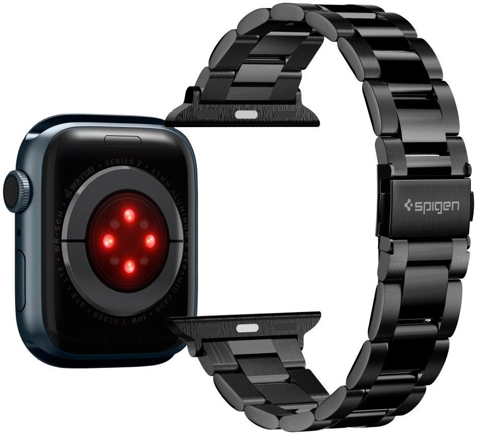 Spigen Modern Fit Apple Watch Bandje - 1-10/SE - 42/41/40/38MM - RVS - Zwart afbeelding 3