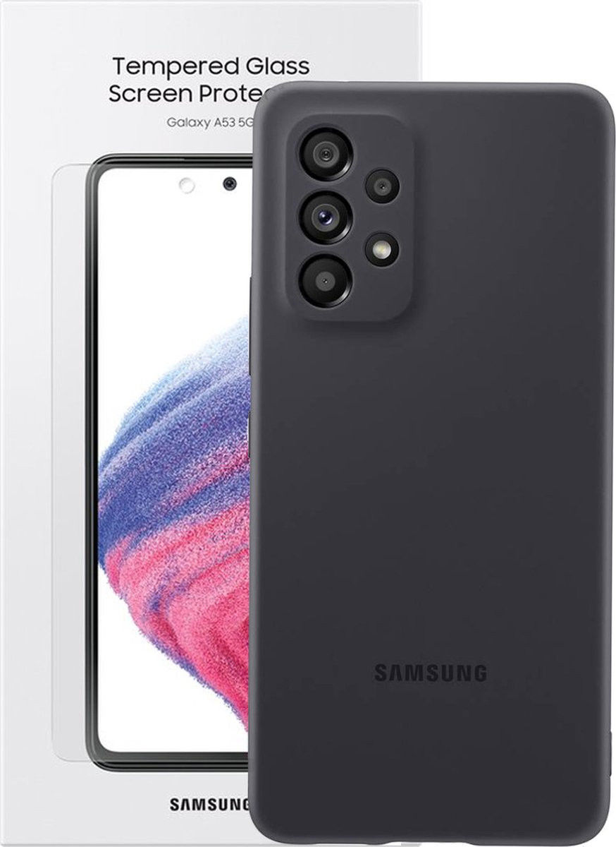 Origineel Samsung A53 Bundel (Silicone Cover Zwart en Tempered Glass) afbeelding 9