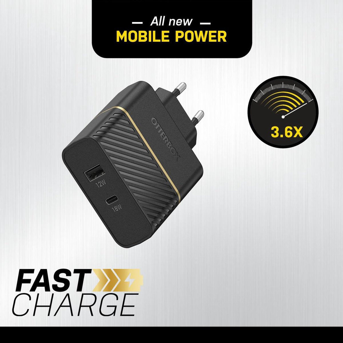 OtterBox Fast Charge PD 3.0 USB/USB-C Oplader 30W Adapter Zwart afbeelding 3
