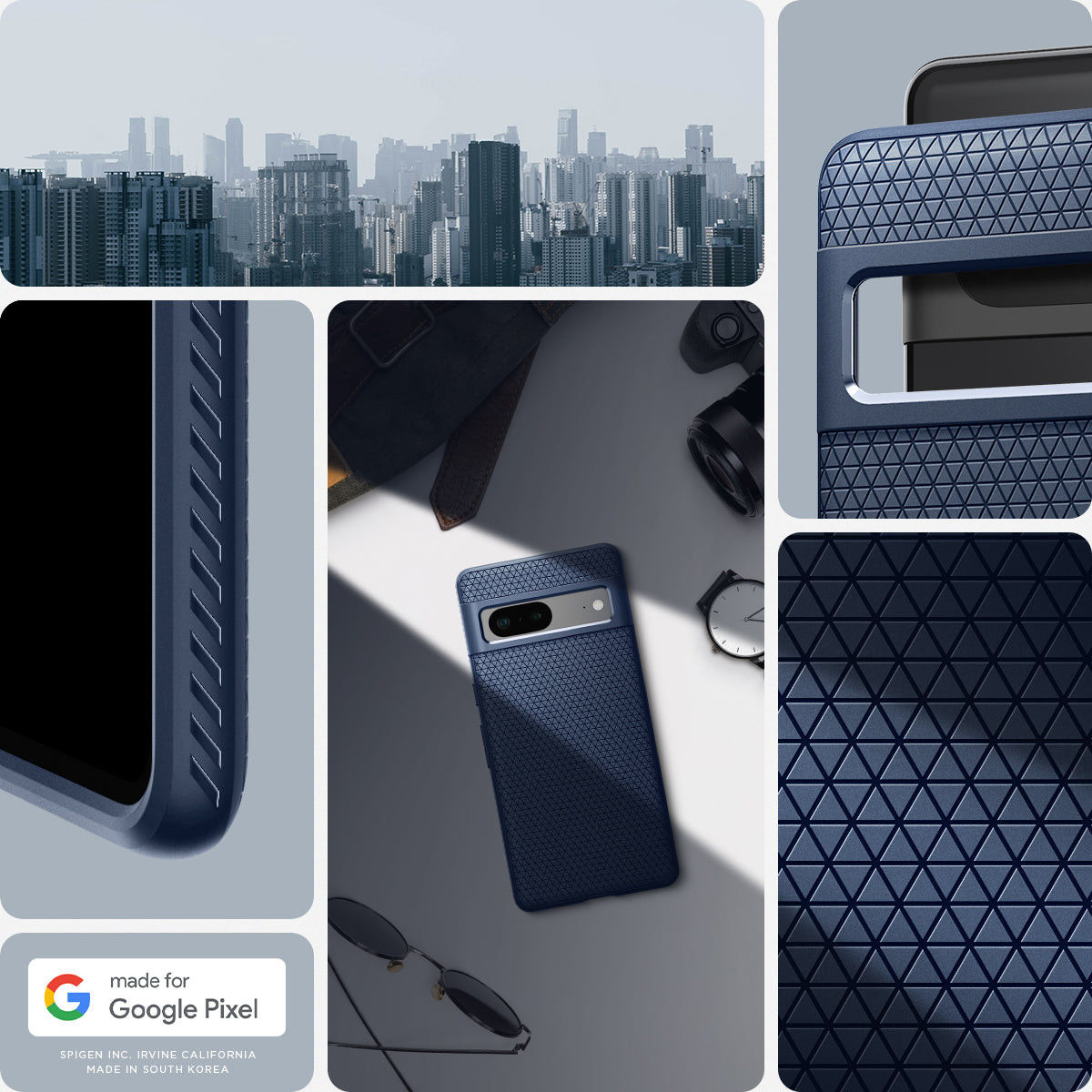 Spigen Liquid Air Google Pixel 7 Hoesje Back Cover Blauw afbeelding 7