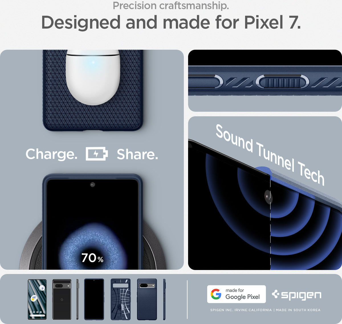 Spigen Liquid Air Google Pixel 7 Hoesje Back Cover Blauw afbeelding 8