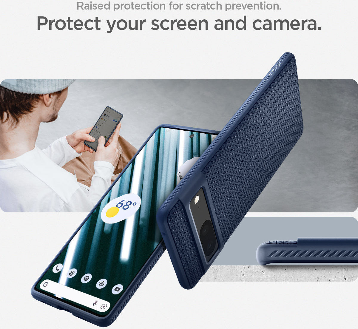 Spigen Liquid Air Google Pixel 7 Hoesje Back Cover Blauw afbeelding 3