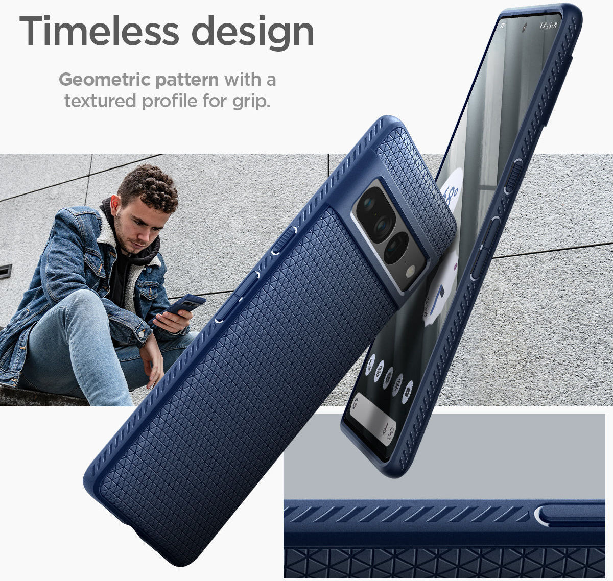 Spigen Liquid Air Google Pixel 7 Pro Hoesje Back Cover Blauw afbeelding 13