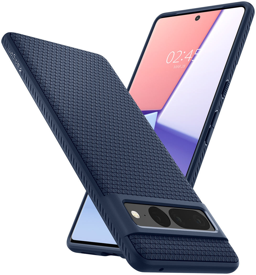 Spigen Liquid Air Google Pixel 7 Pro Hoesje Back Cover Blauw afbeelding 5