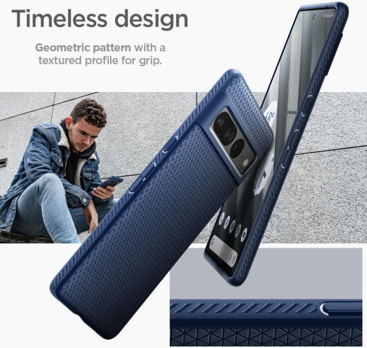 Spigen Liquid Air Google Pixel 7 Pro Hoesje Back Cover Blauw afbeelding 13