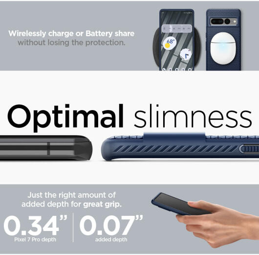 Spigen Liquid Air Google Pixel 7 Pro Hoesje Back Cover Blauw afbeelding 17