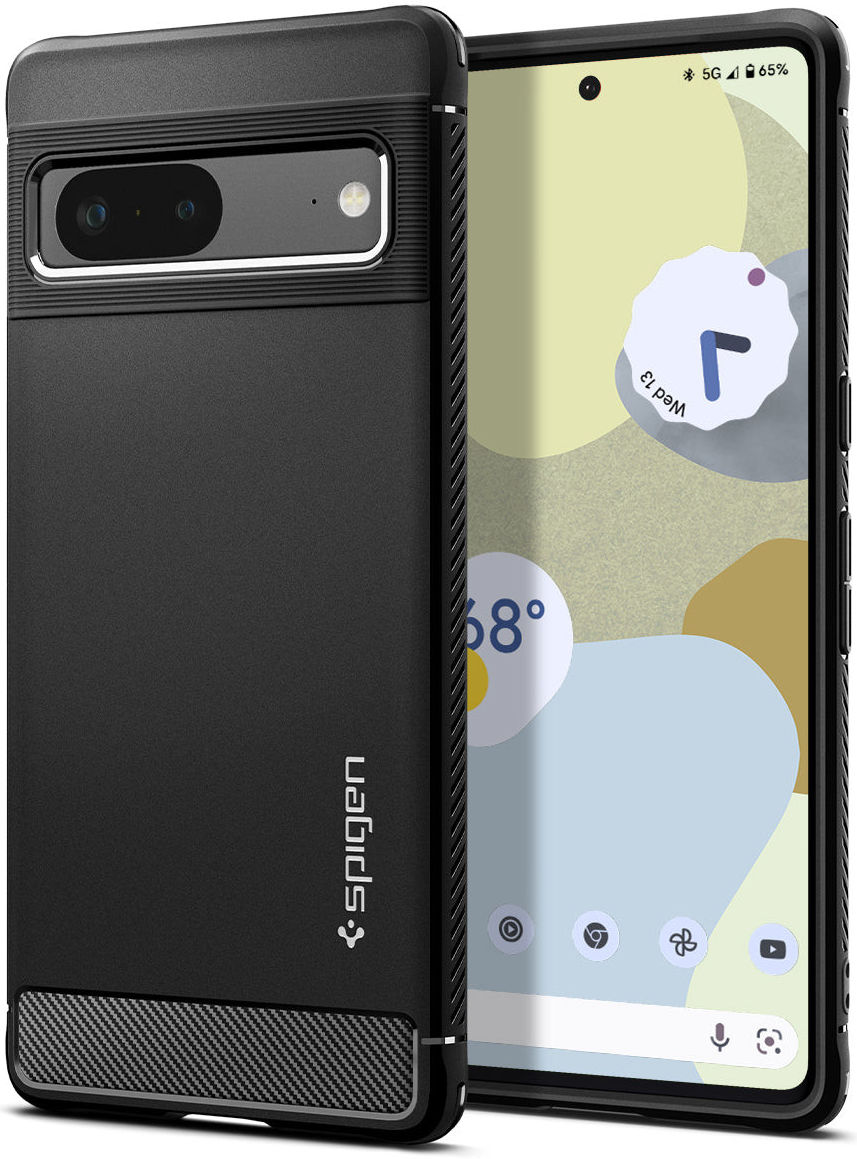 Spigen Rugged Armor Google Pixel 7 Hoesje Back Cover Zwart afbeelding 1