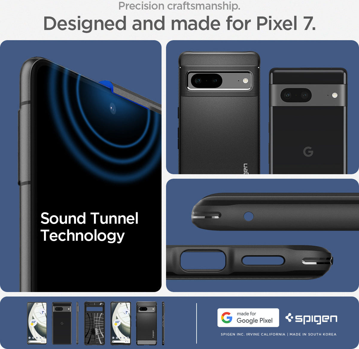 Spigen Rugged Armor Google Pixel 7 Hoesje Back Cover Zwart afbeelding 11