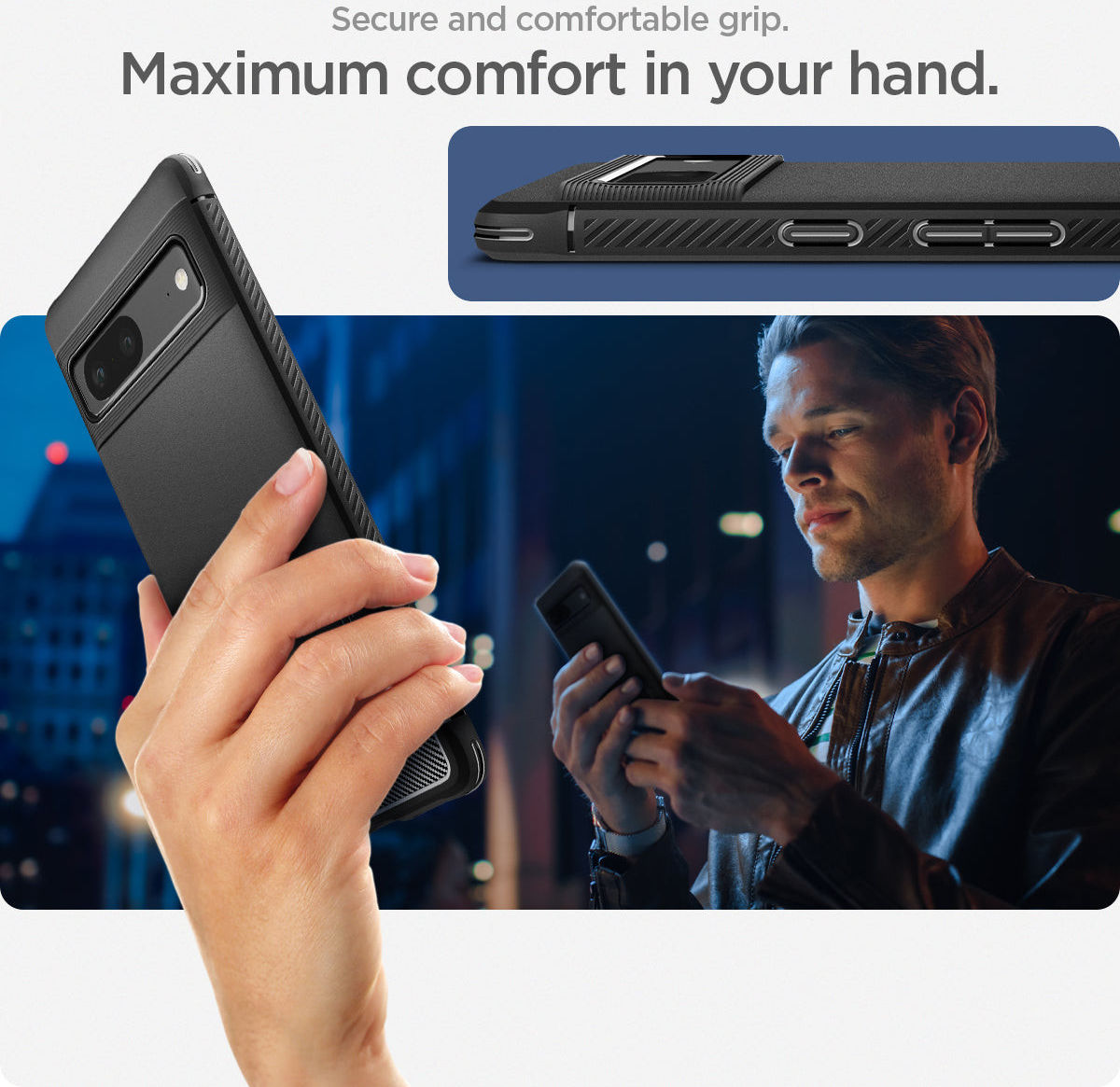 Spigen Rugged Armor Google Pixel 7 Hoesje Back Cover Zwart afbeelding 15