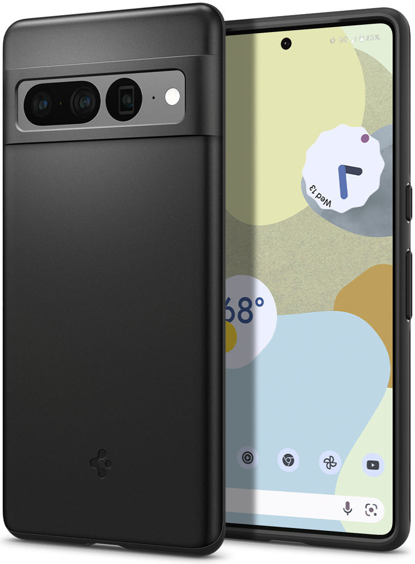 Spigen Thin Fit Google Pixel 7 Pro Hoesje Back Cover Zwart afbeelding 1