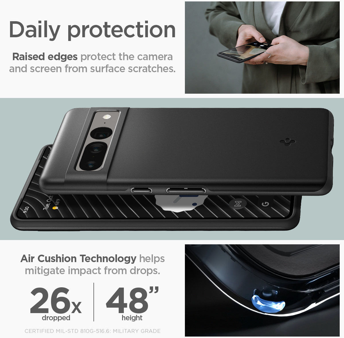 Spigen Thin Fit Google Pixel 7 Pro Hoesje Back Cover Zwart afbeelding 14