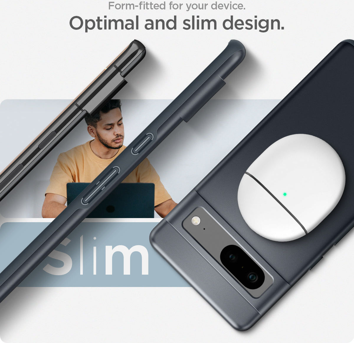 Spigen Thin Fit Google Pixel 7 Hoesje Back Cover Grijs afbeelding 6