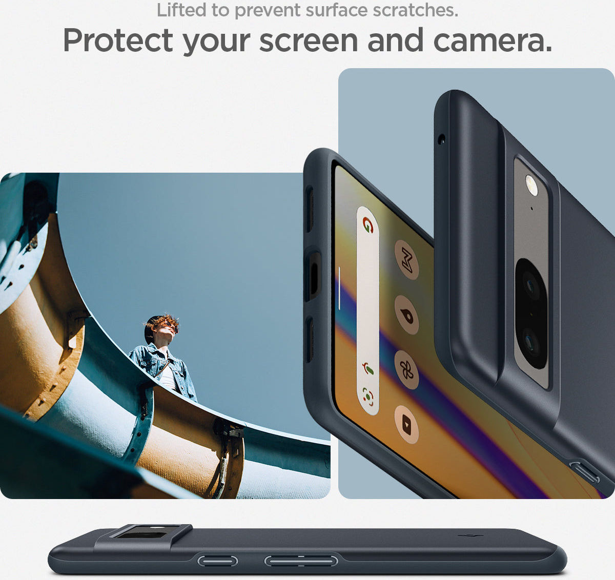 Spigen Thin Fit Google Pixel 7 Hoesje Back Cover Grijs afbeelding 4