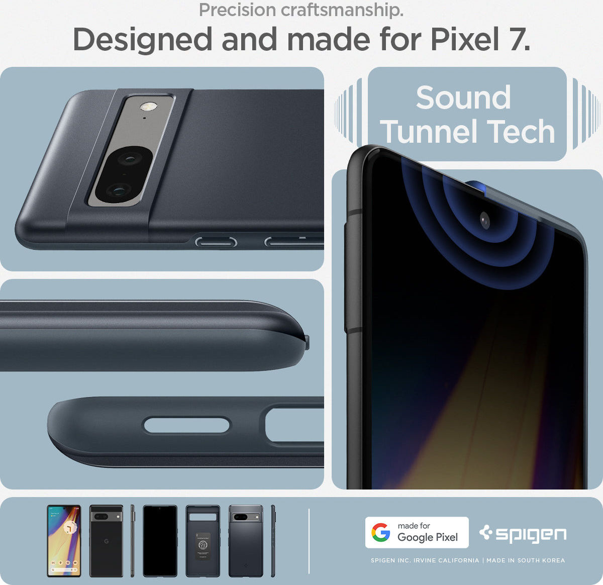 Spigen Thin Fit Google Pixel 7 Hoesje Back Cover Grijs afbeelding 5