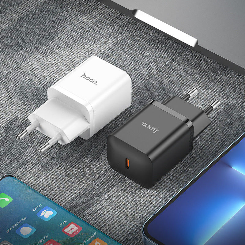 Hoco N27 20W Power Delivery USB-C Snellader + Lightning Kabel 1M Wit afbeelding 4