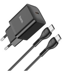 Hoco 20W USB-C Oplader Power Delivery Adapter + USB-C Kabel 1M Zwart