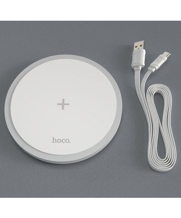 Hoco CW26 15W Draadloze Oplader Fast Charge Wit | GSMpunt.nl