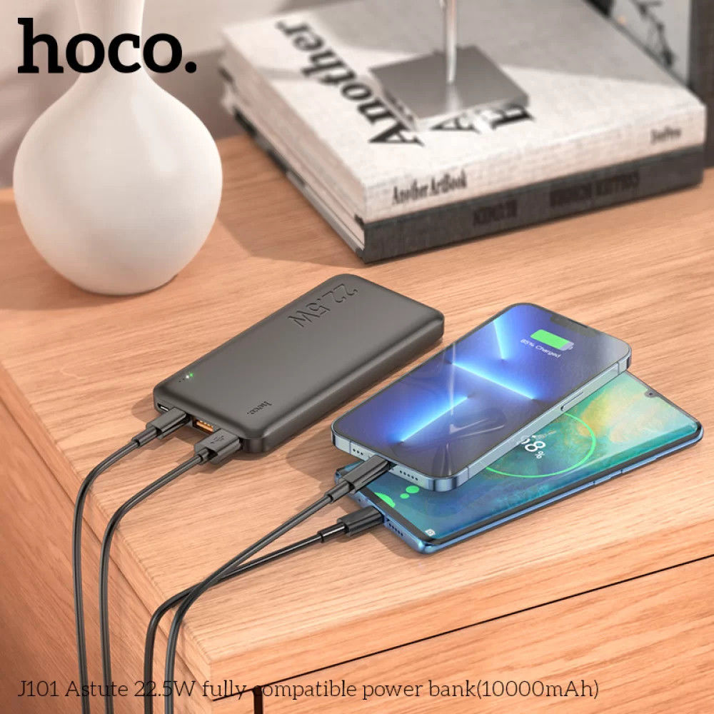 Hoco Powerbank 10.000 mAh Power Delivery en Quick Charge 22.5W Zwart afbeelding 3