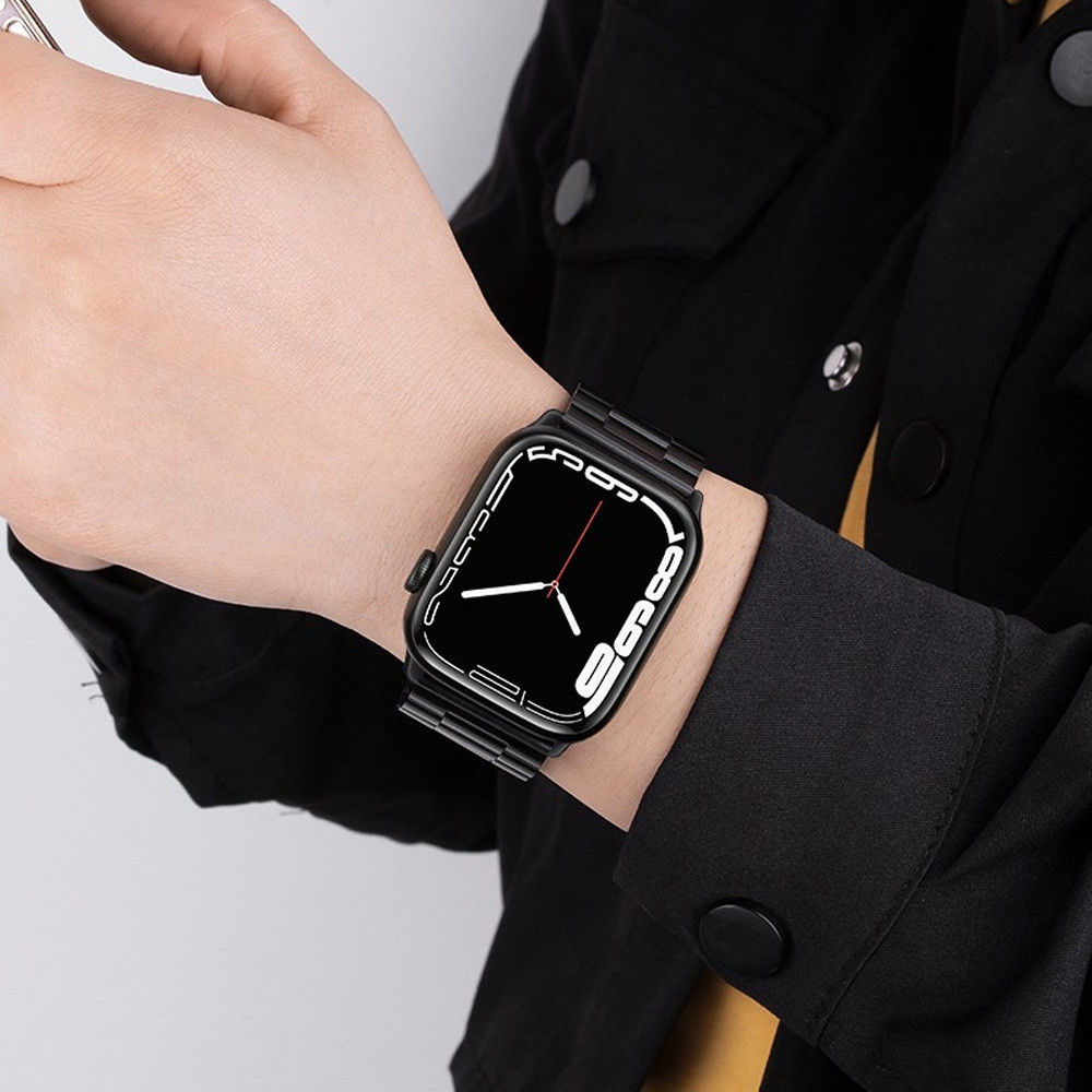 Hoco Apple Watch 1-9/SE/Ultra 41/40/38MM Bandje Schakels Zwart afbeelding 2