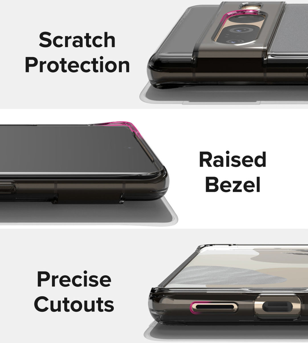 Ringke Fusion Google Pixel 7 Pro Hoesje Back Cover Matte Zwart afbeelding 3
