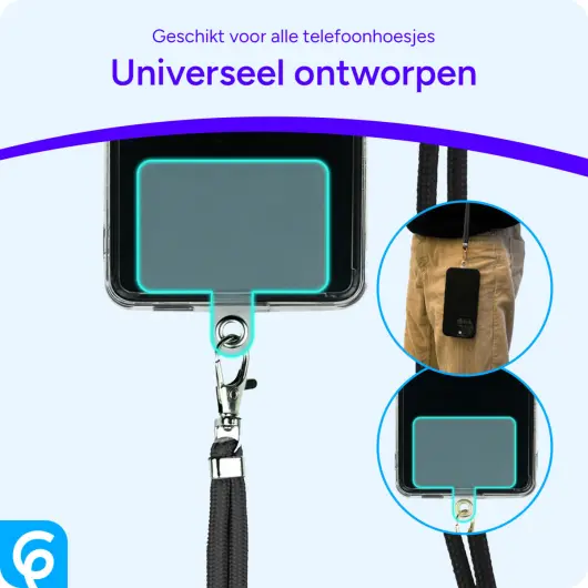 Universeel Telefoon Koord - Verstelbare Smartphone Ketting Zwart afbeelding 4