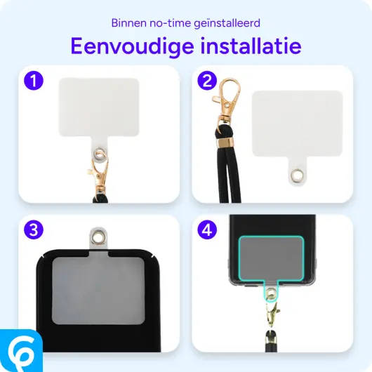 Universeel Telefoon Koord - Verstelbare Smartphone Ketting Zwart afbeelding 5