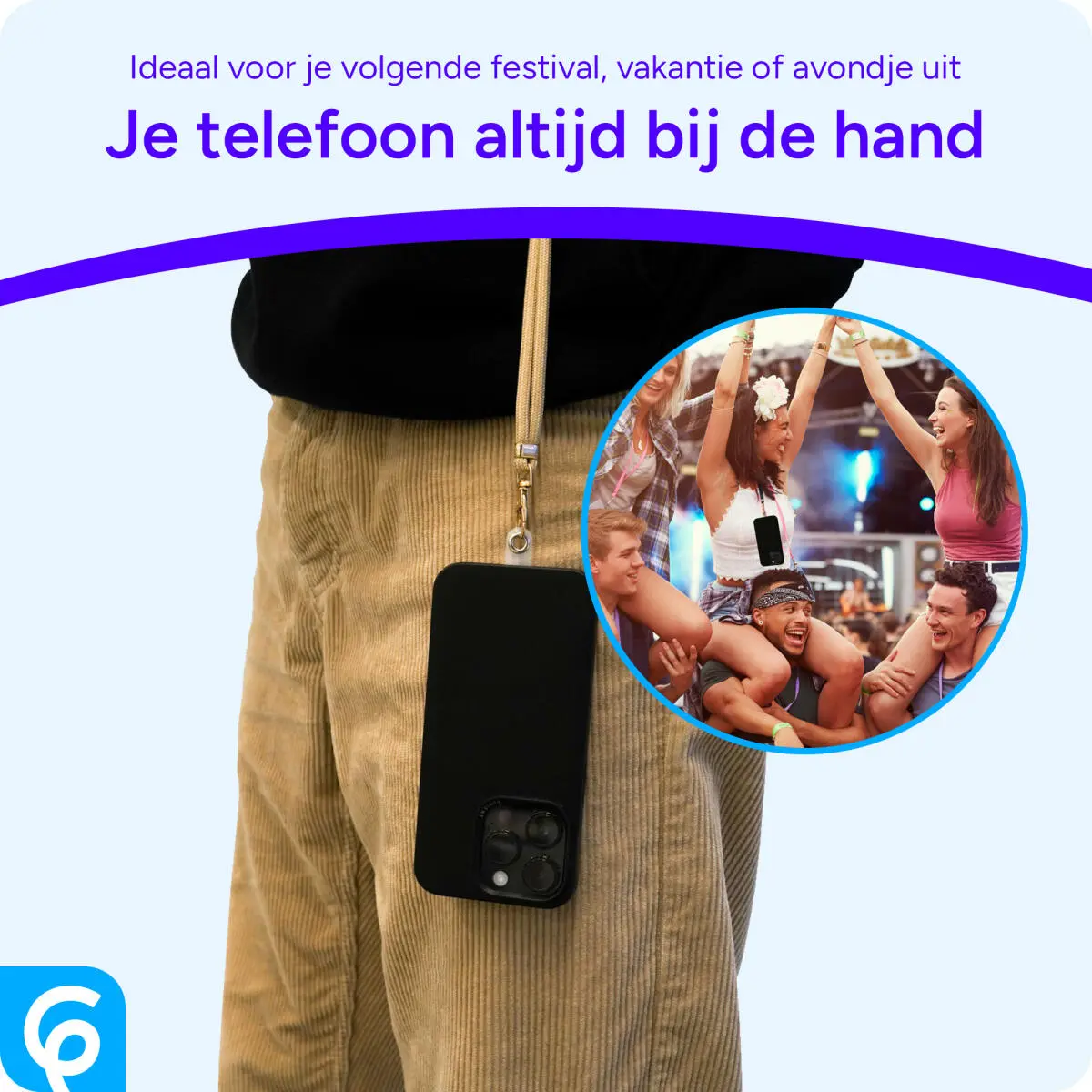 Universeel Telefoon Koord - Verstelbare Smartphone Ketting Goud afbeelding 2